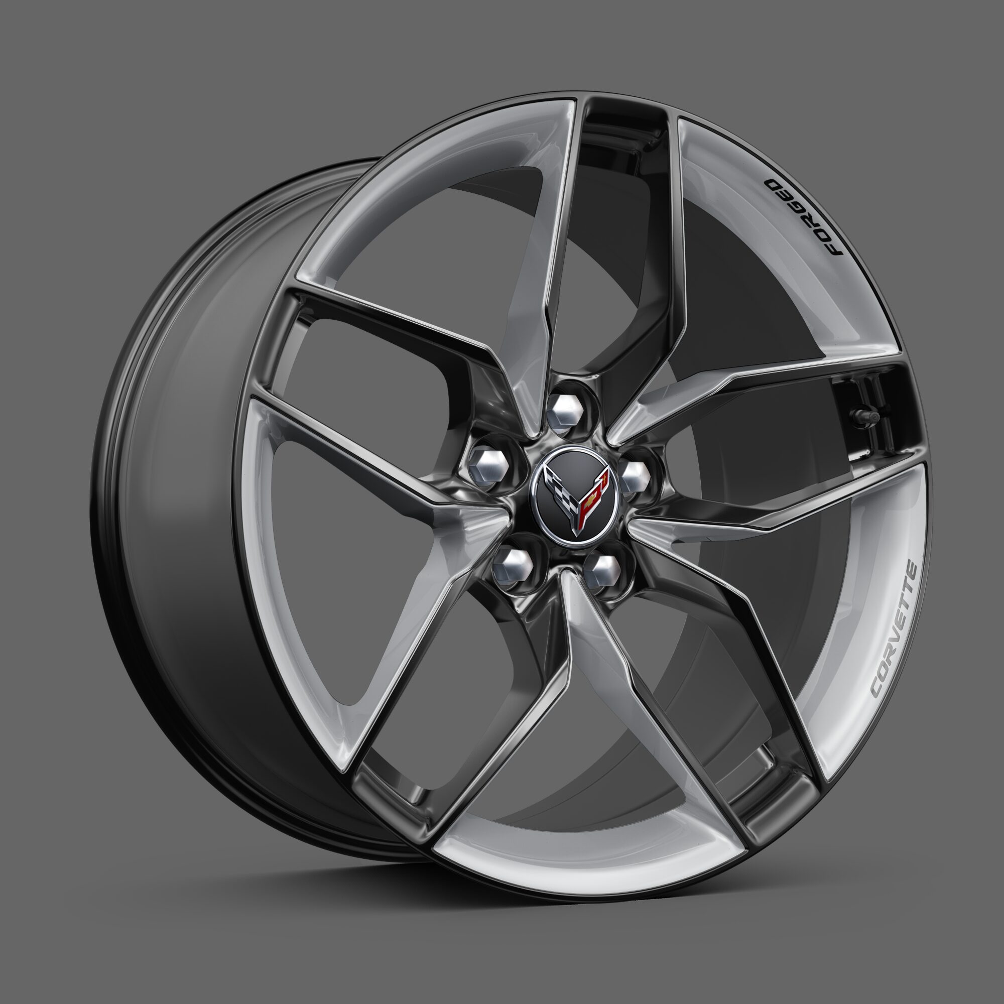 20-inch Front/21-inch Rear 10-spoke Bright Polished Forged Aluminum Wheels with Carbon Flash Painted Pockets
