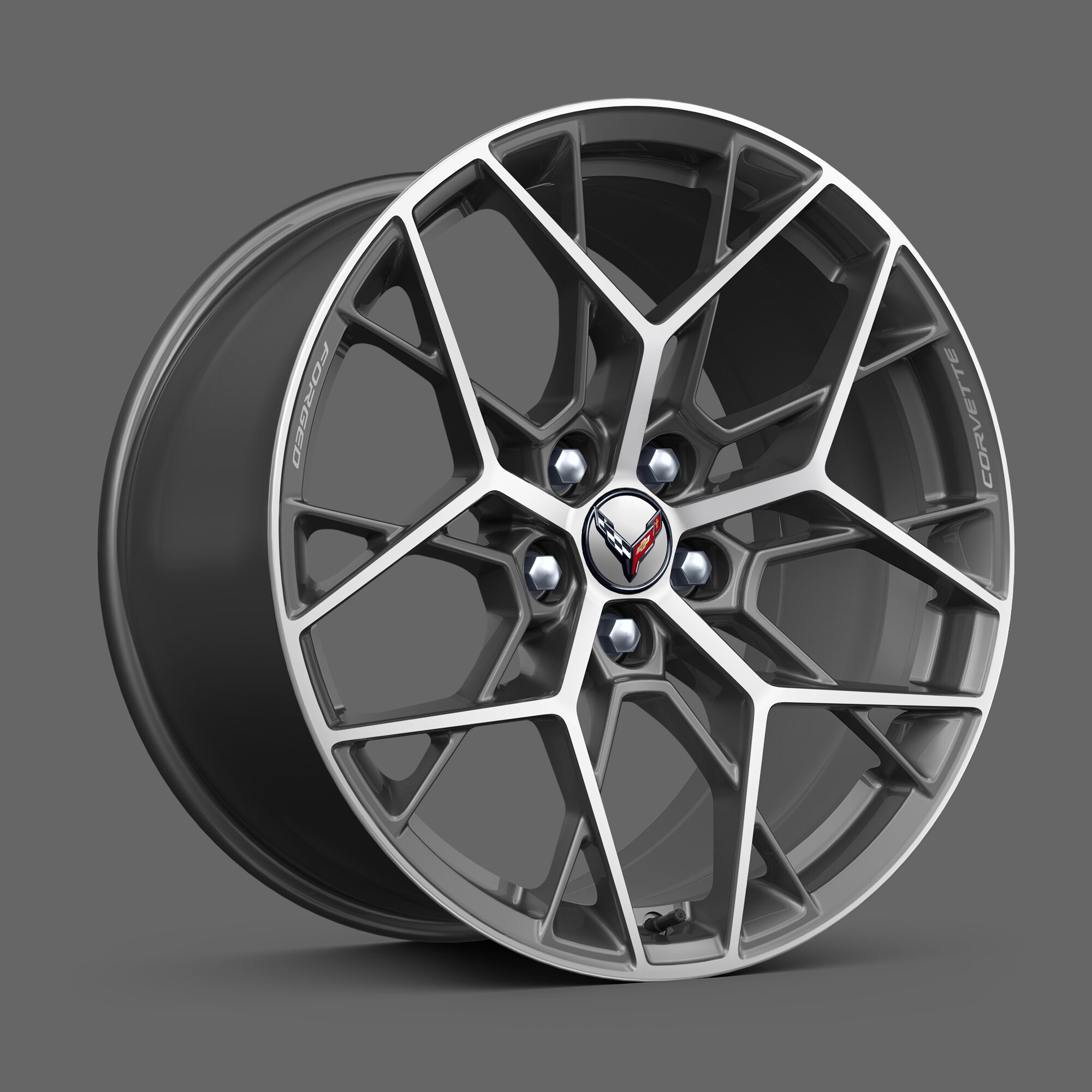 20" Front/21" Rear 20-Spoke Bright Machined Forged Aluminum Wheels