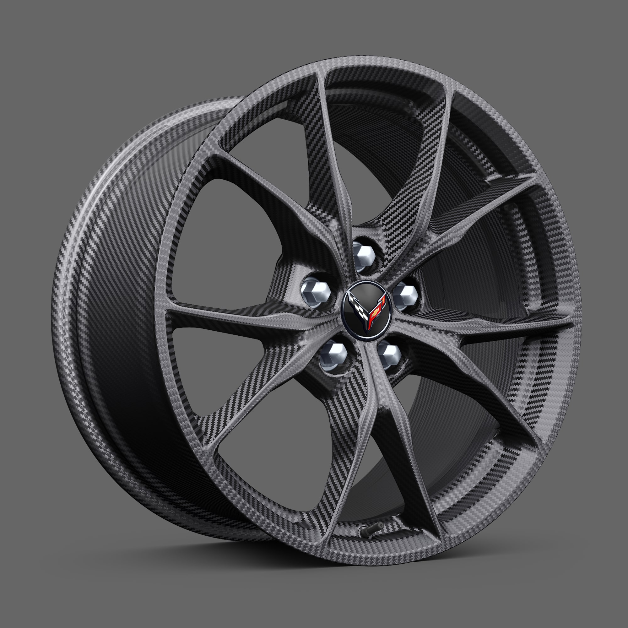 20" Front/21" Rear 10-Spoke Visible Carbon Fiber Wheels
