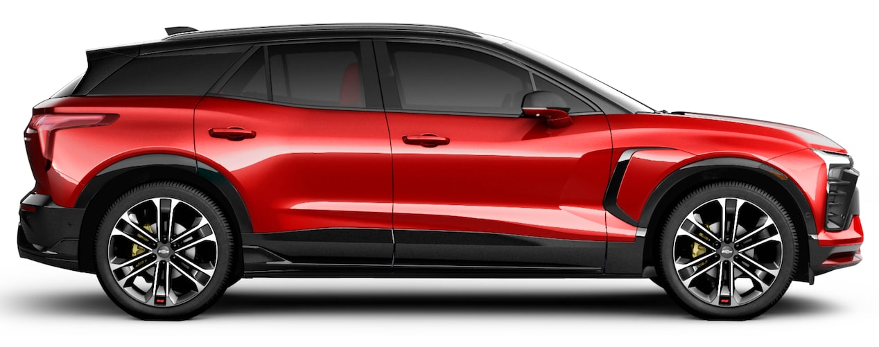 A red Blazer EV SS