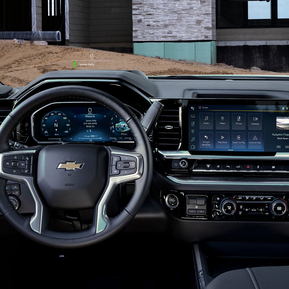 Full View of the Front Interior of a 2026 Chevy Silverado HD