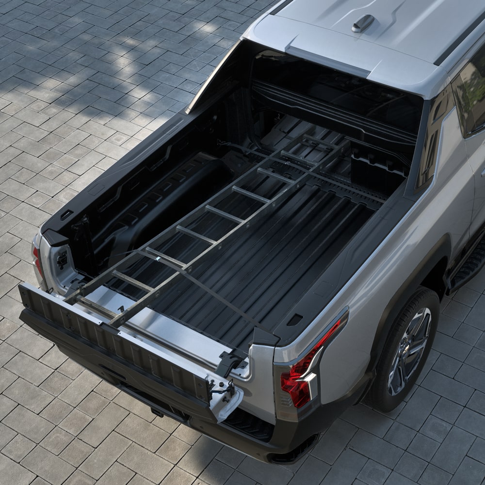 Ladder Stored in the Bed of a 2026 Chevy Silverado EV