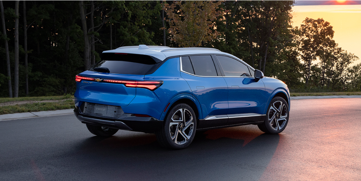 Blue 2024 Equinox EUV on Road During Dusk