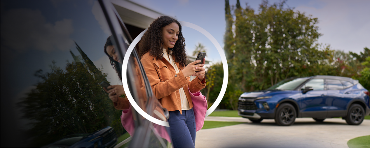Woman Using MyChevrolet App to Start Her Chevy Vehicle