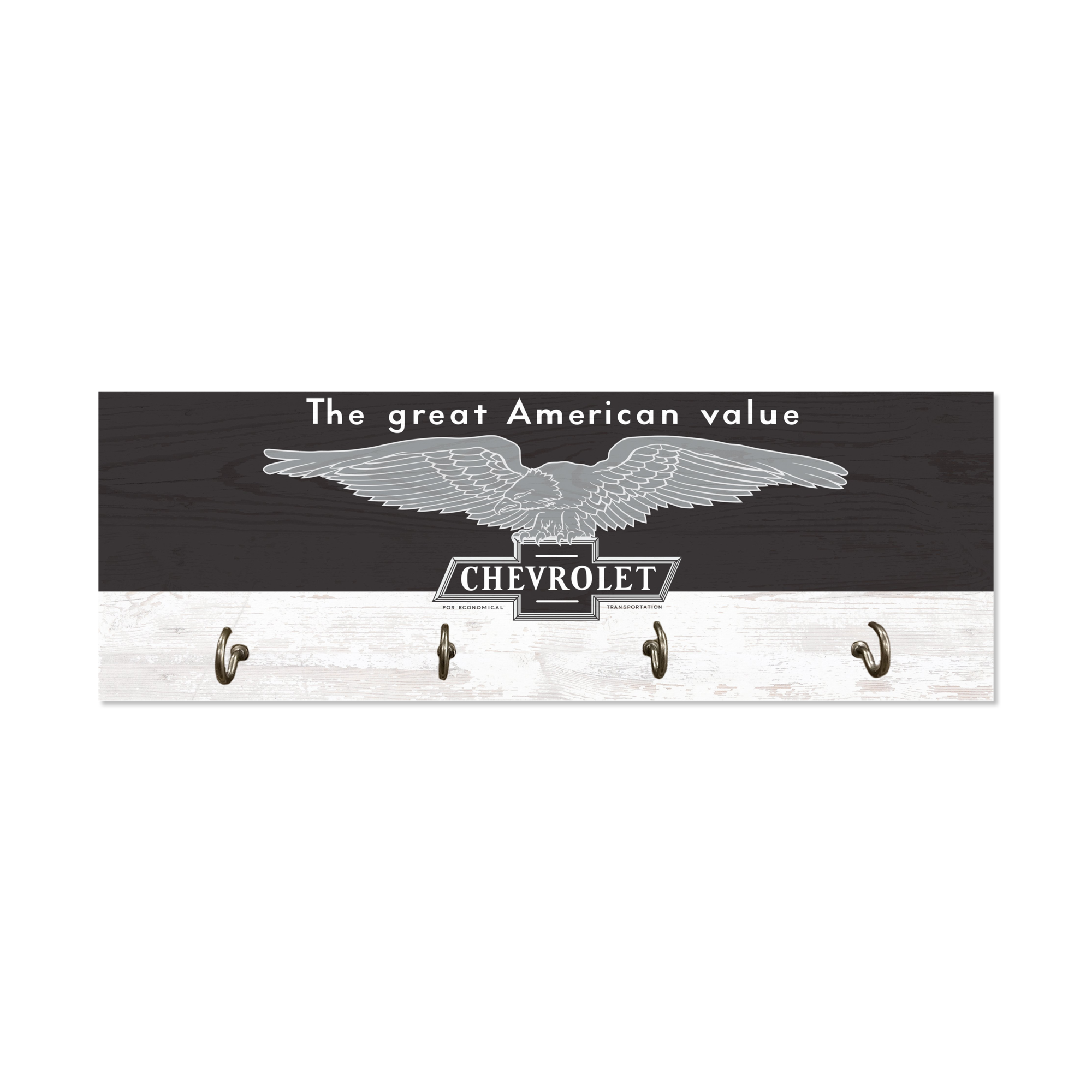 A Vintage Chevrolet Advertisement Featuring the Text The Great American Value Above a Classic Car Illustration.