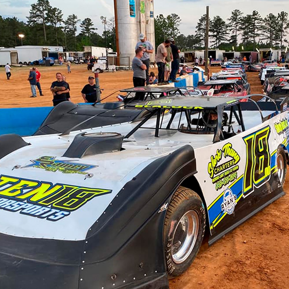 Classic Chevrolet truck in industrial setting