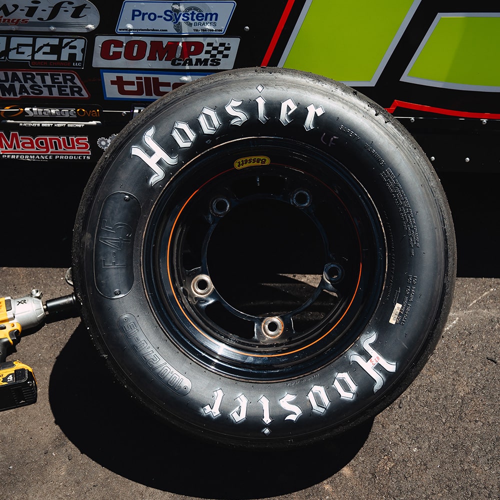 Close Up on the Tire of a Racing Vehicle