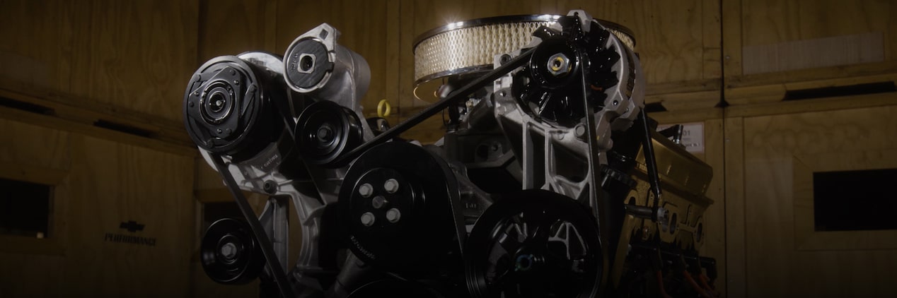 A Chevrolet Performance Parts Small-Block Turn-Key Engine on Display