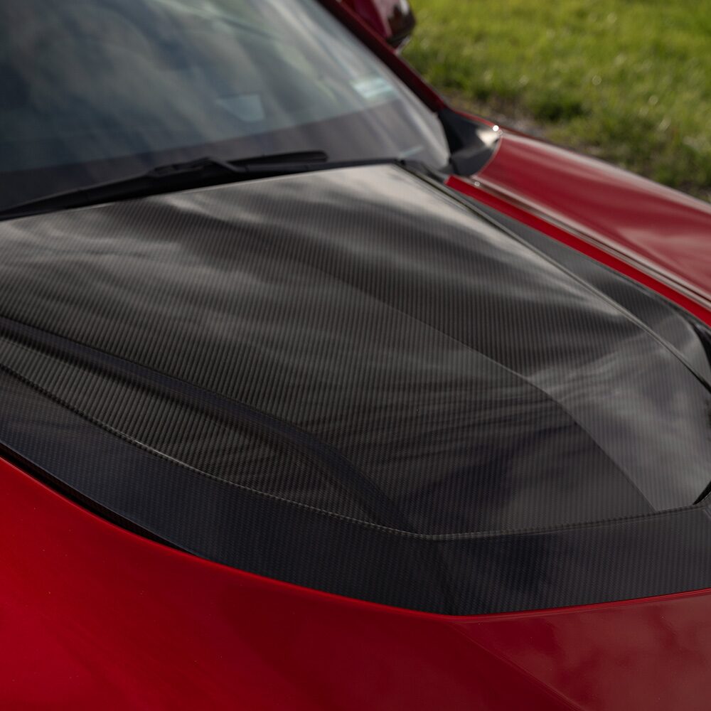 Close-up of a Chevy Vehicle Front Hood and Windshield