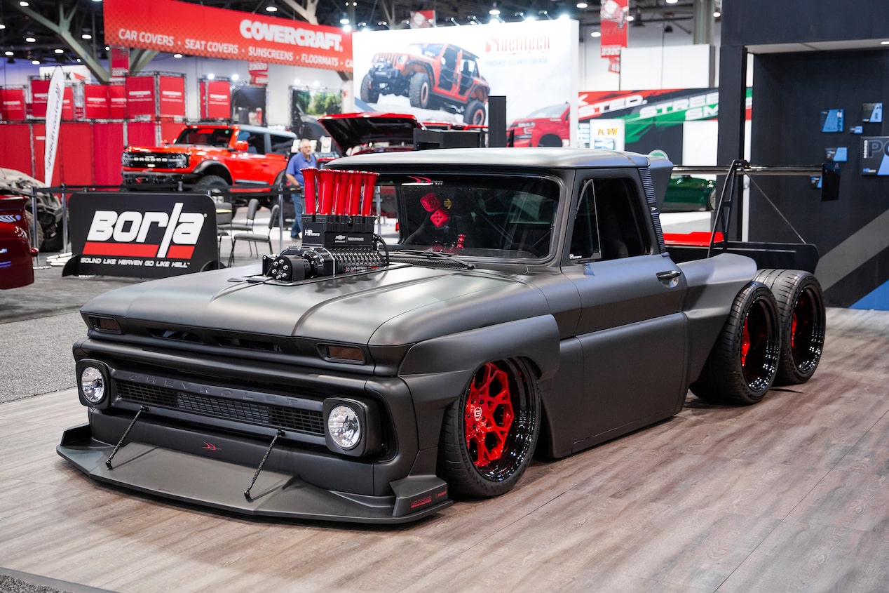 Front Right View of a 1965 Chevrolet C10 Slayer
