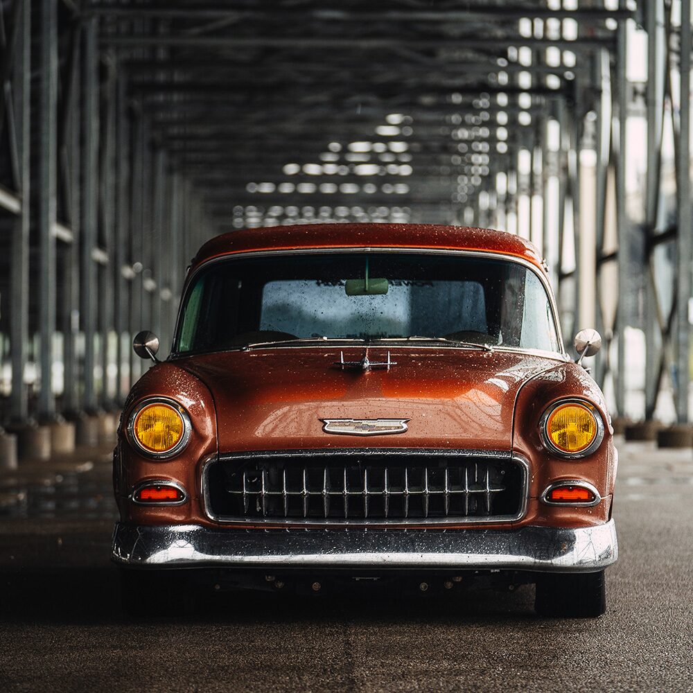 Front View of a 1952 Chevy Deluxe Wagon