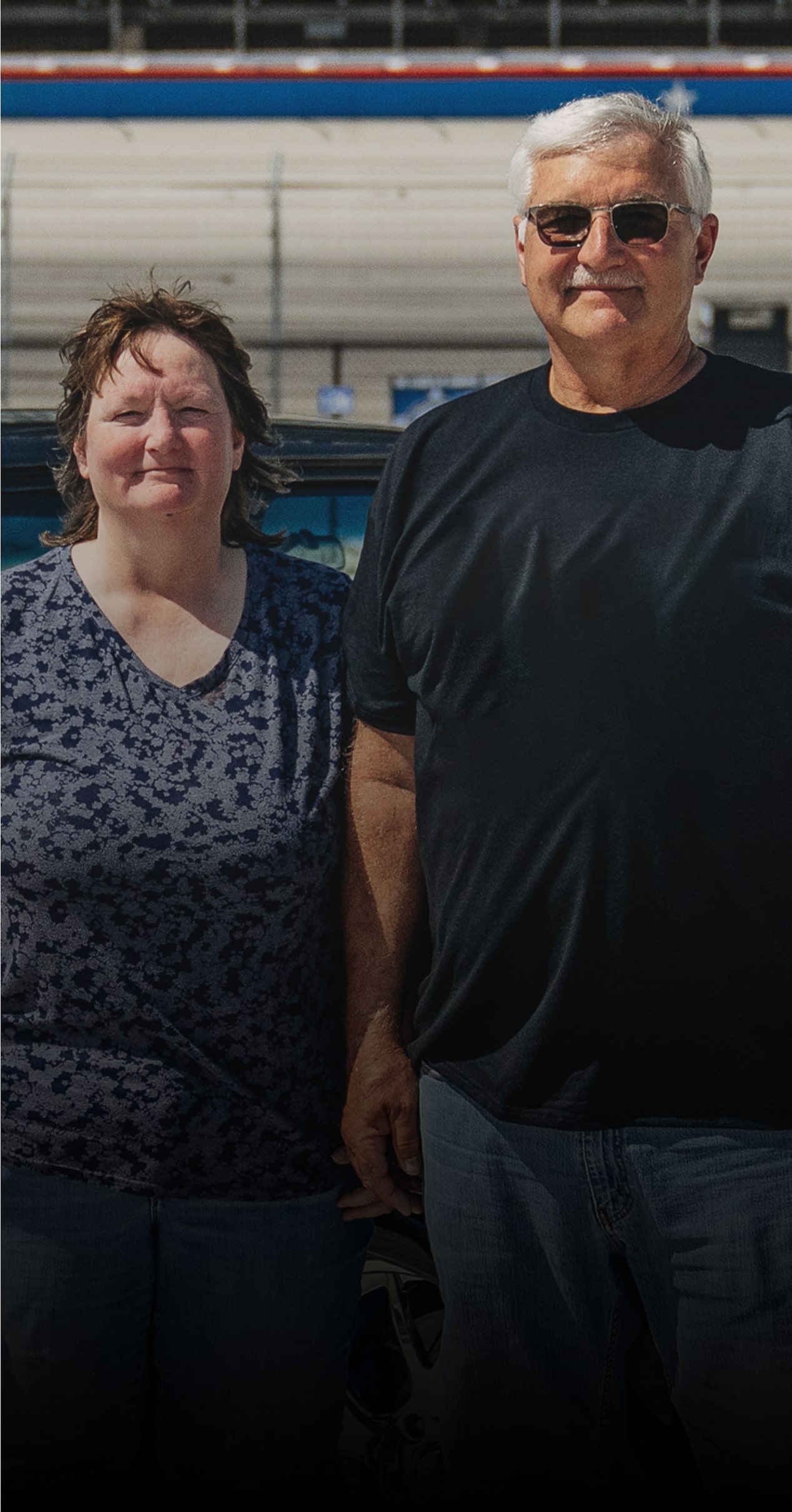 Ronnie and Tina Allen at an Empty Racetrack
