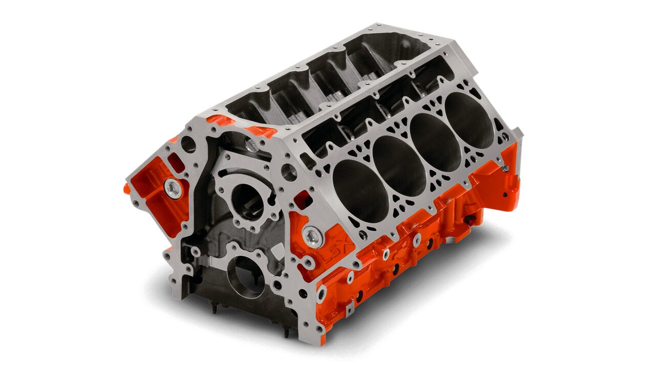 A Chevy Performance Parts LSX Engine Block