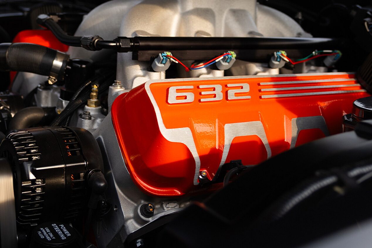Close Up of an Orange ZZ632/1000 Crate Engine