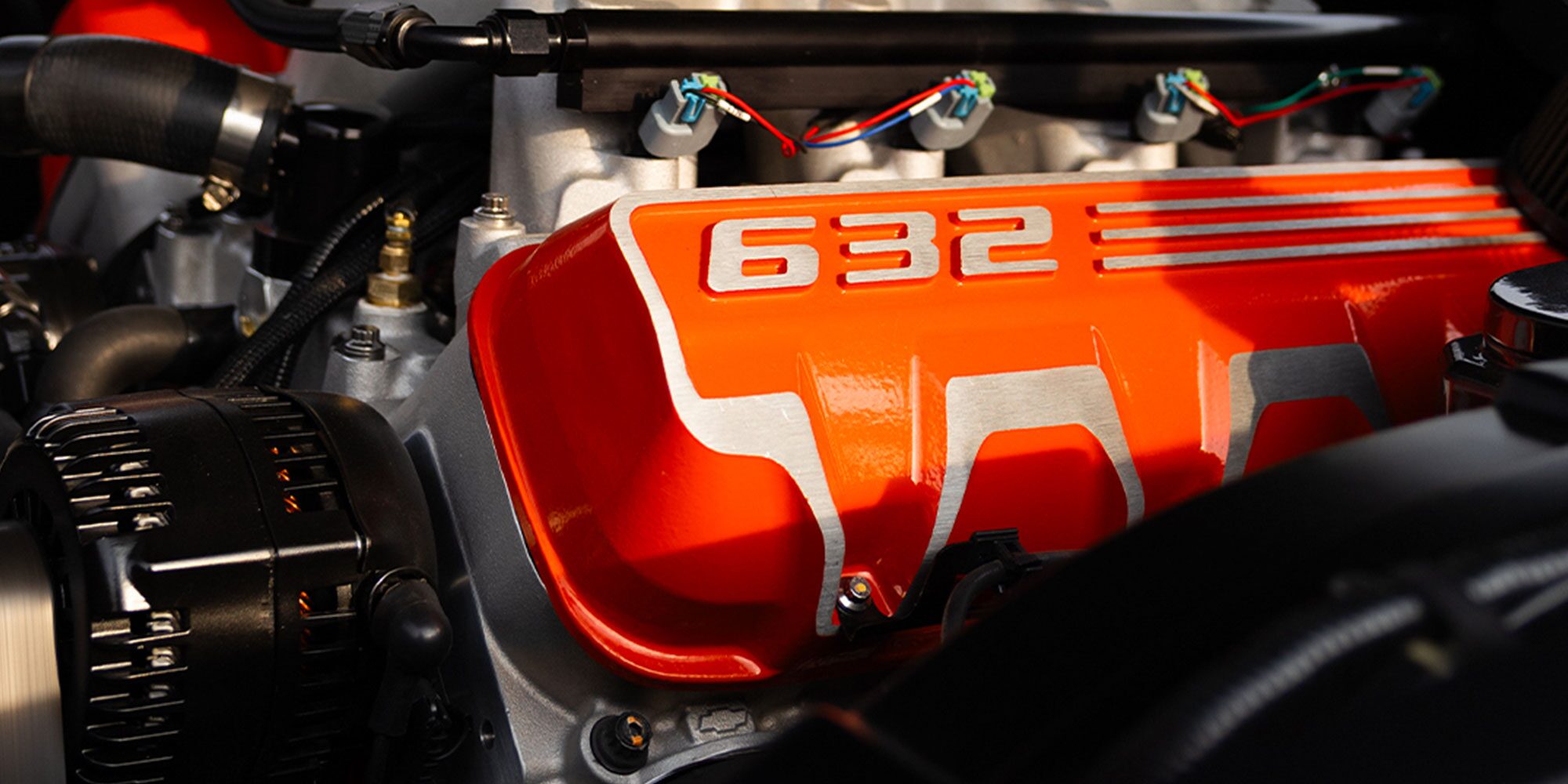 Close Up of an Orange ZZ632/1000 Crate Engine
