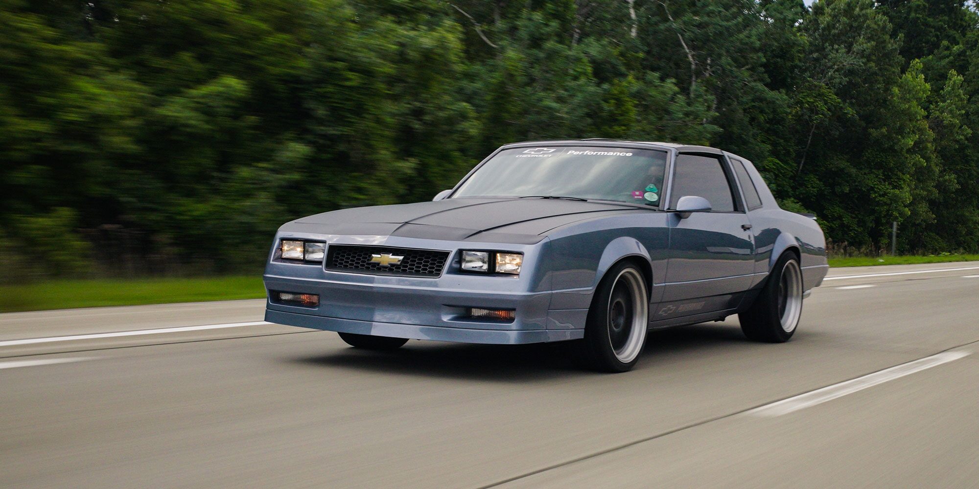 Front Left View of Grey 1988 Monte Carlo SS