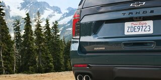 2026 Tahoe Rear in the Forest