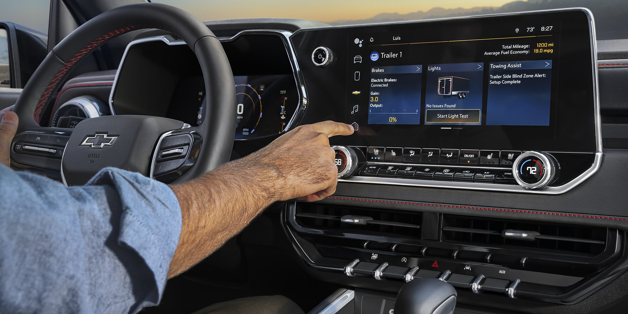 Close up of the dashboard of a 2026 Chevy Colorado
