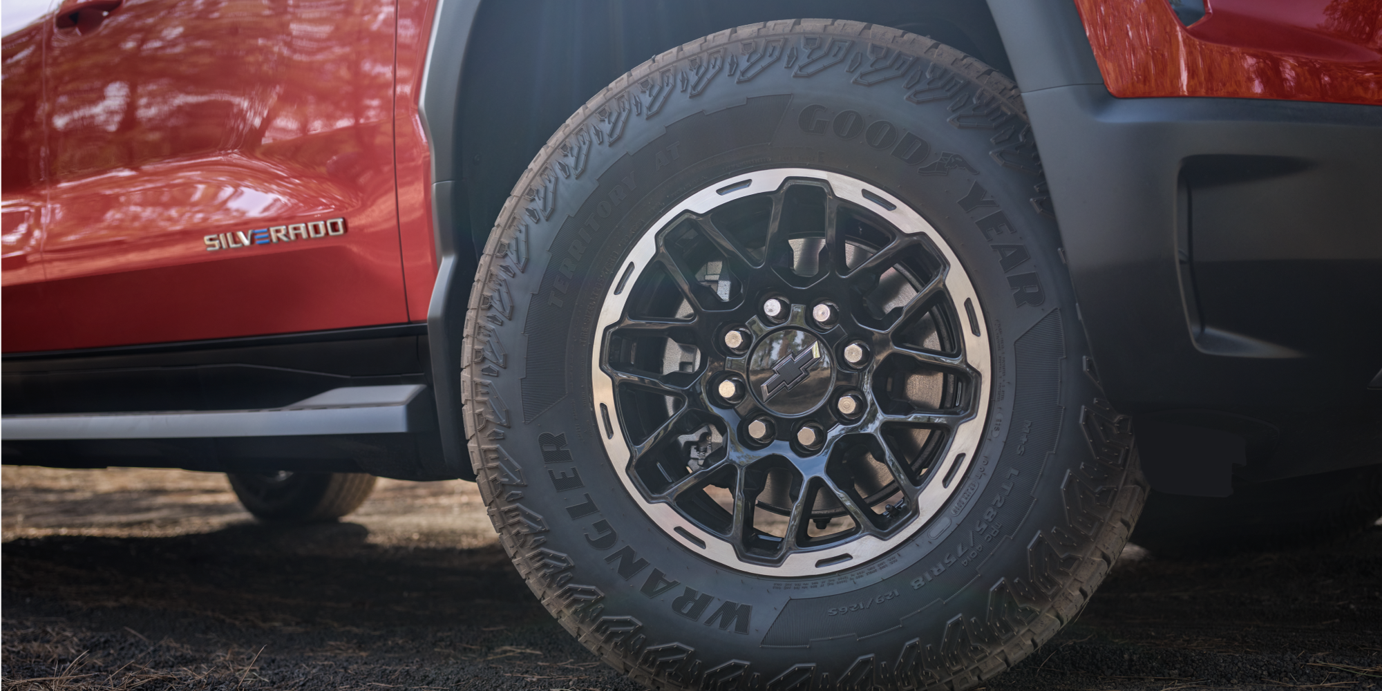 Close-Up of the Wheels on the Chevy Silverado EV Trail Boss