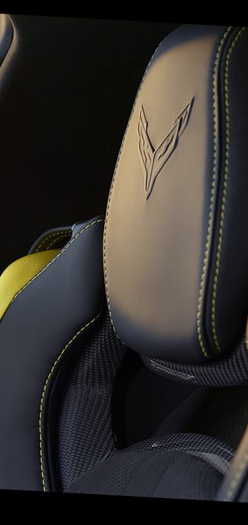 Close-up of the Top of a Seat in a Chevy Corvette ZR1