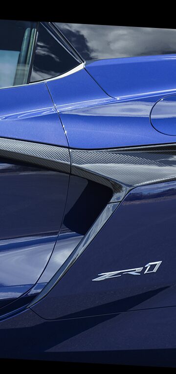Side View of a Blue Chevy Corvette ZR1