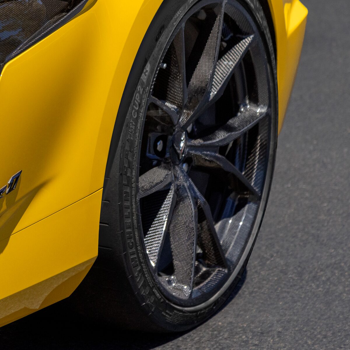 Side View of the Wheel on a Chevy Corvette ZR1