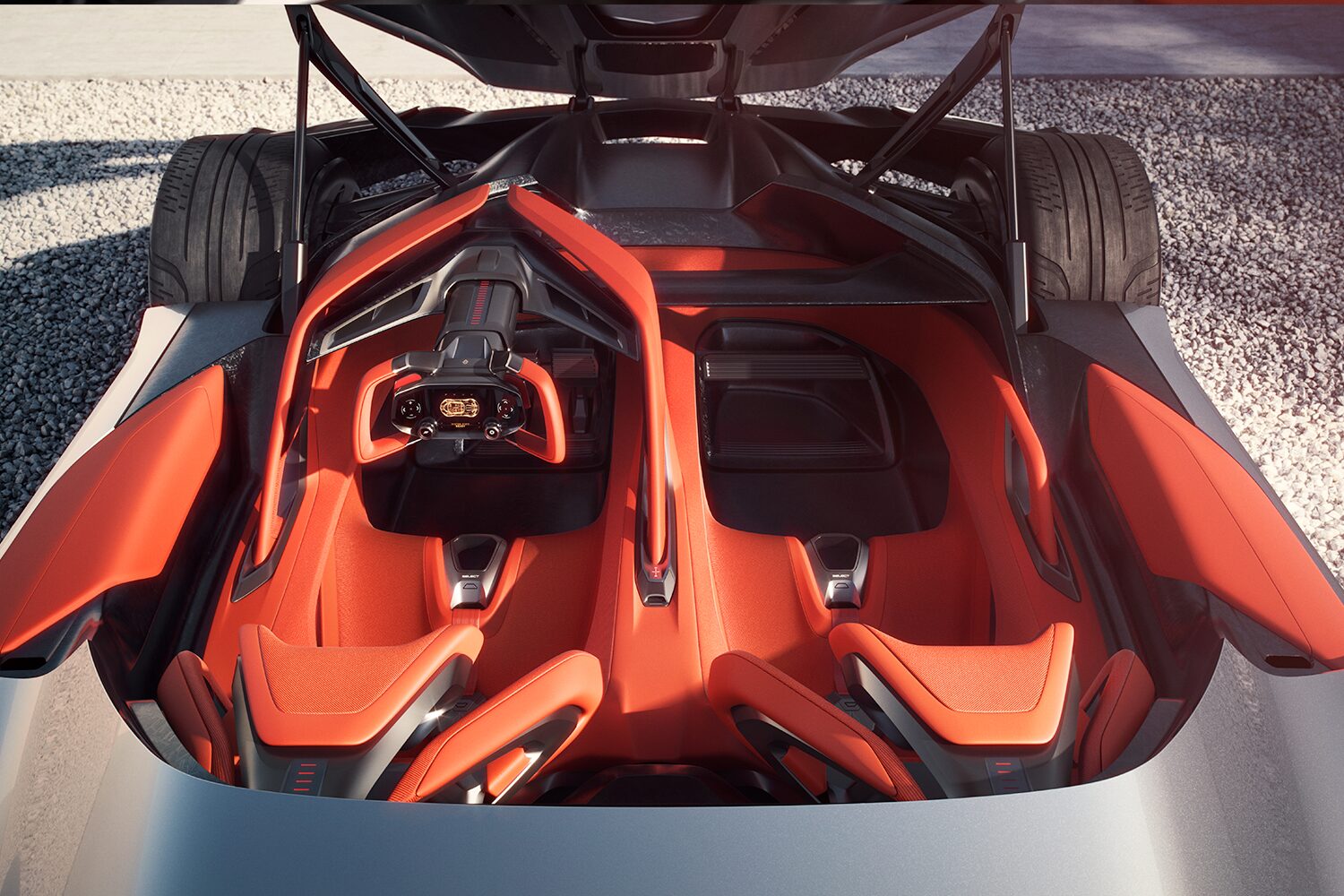 Overhead View of the 2026 Corvette CX Cockpit