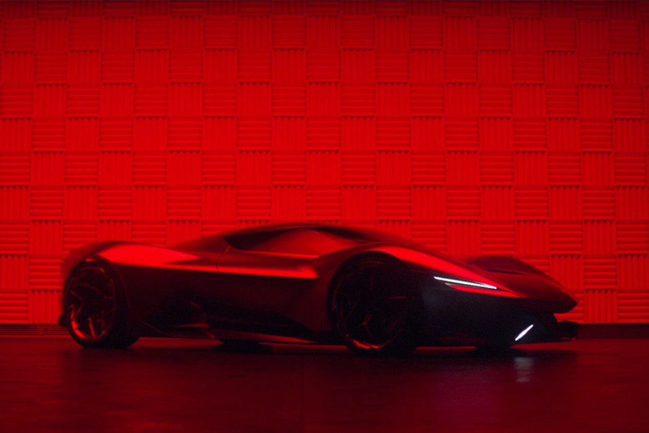 Front View of the 2026 Corvette CX.R Parked on the Track at Sunset