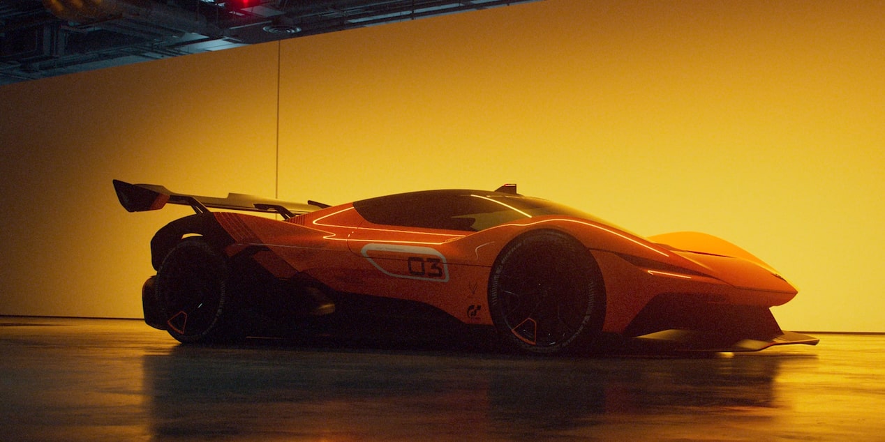 Front View of the 2026 Corvette CX.R Parked on the Track at Sunset