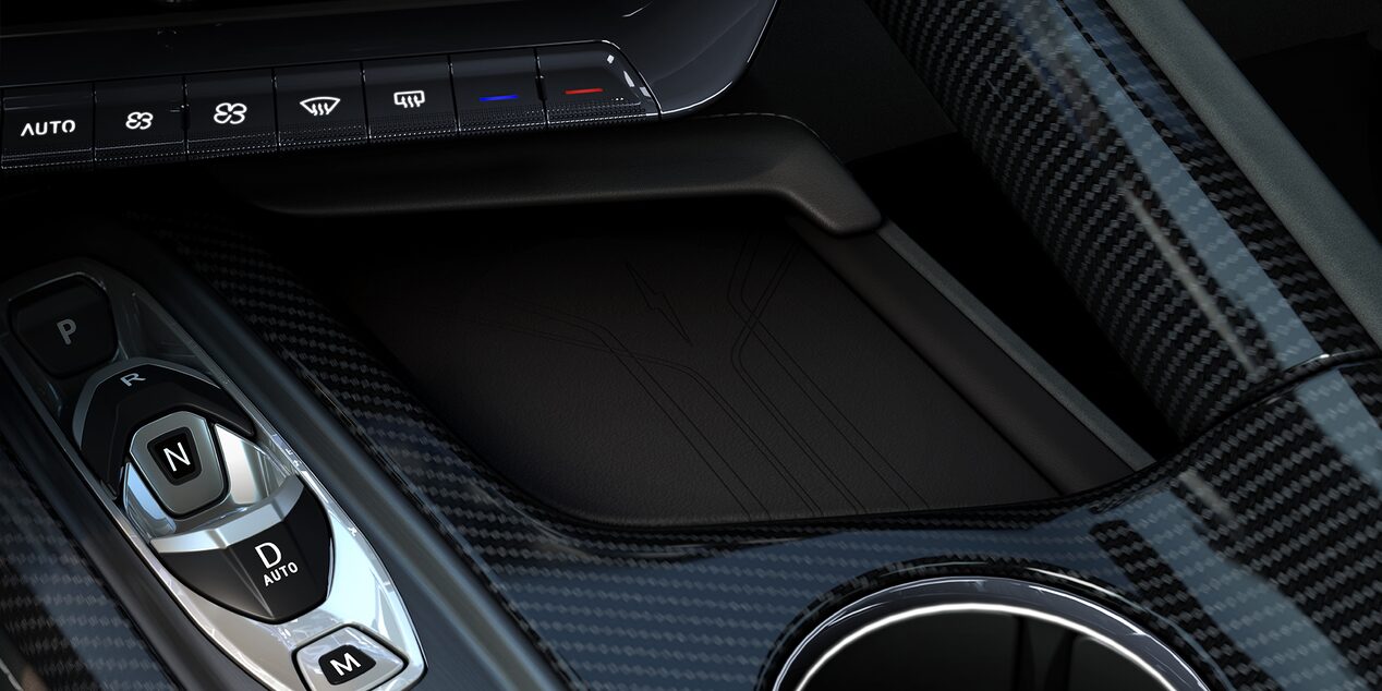 Close-Up View of Driver Control Buttons Inside the 2026 Corvette