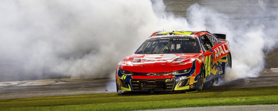 Chevy's Race Car Doing Victory Burnout at 2025 Daytona 500