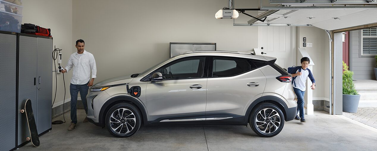 Chevy Bolt EUV charging in garage