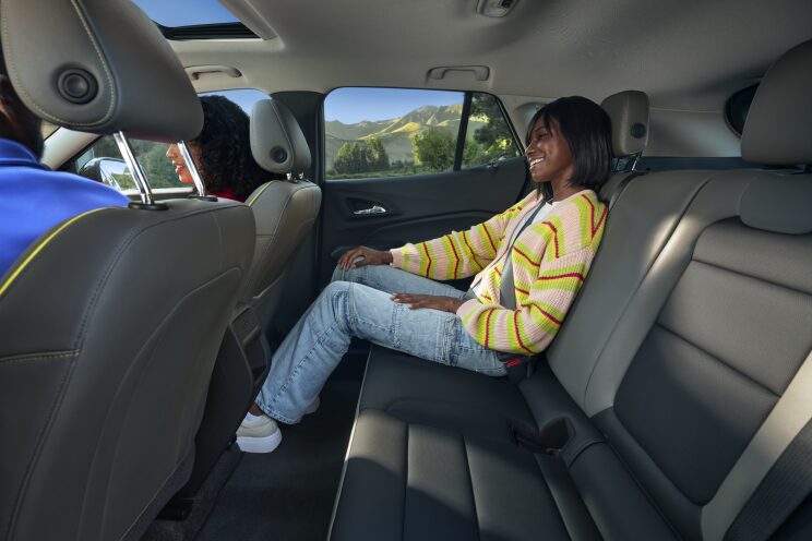 Woman inside small SUV