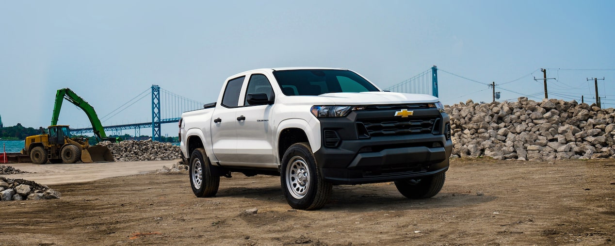 2025 Chevy Commercial Colorado Parked At A Bridge Construction Site