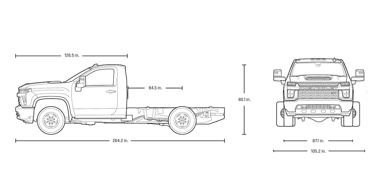 2025 Chevy Silverado 3500 HD Chassis Cab Specs Diagram