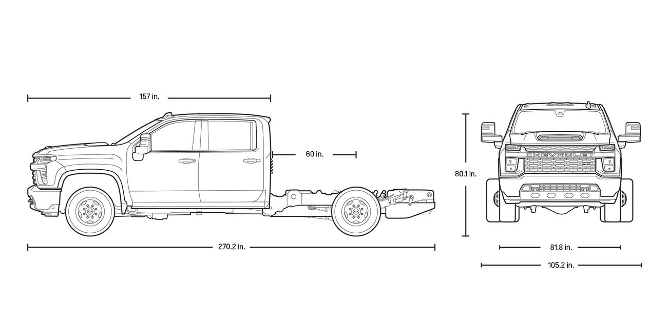 2025 Chevy Silverado 3500 HD Chassis Cab Specs Diagram