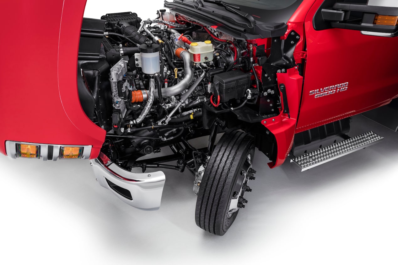 2025 Chevy Silverado Medium Duty Chassis Cab Forward Tilting Hood to Expose Engine