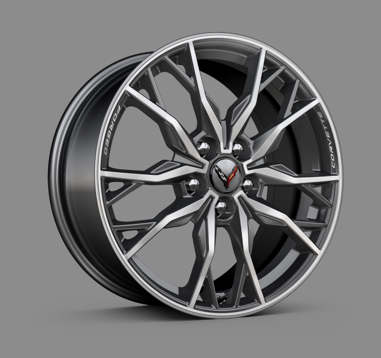 Black and Chrome Rims for the 2025 Corvette Stingray