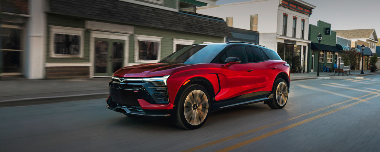 Side View of a Red 2025 Chevy Blazer EV