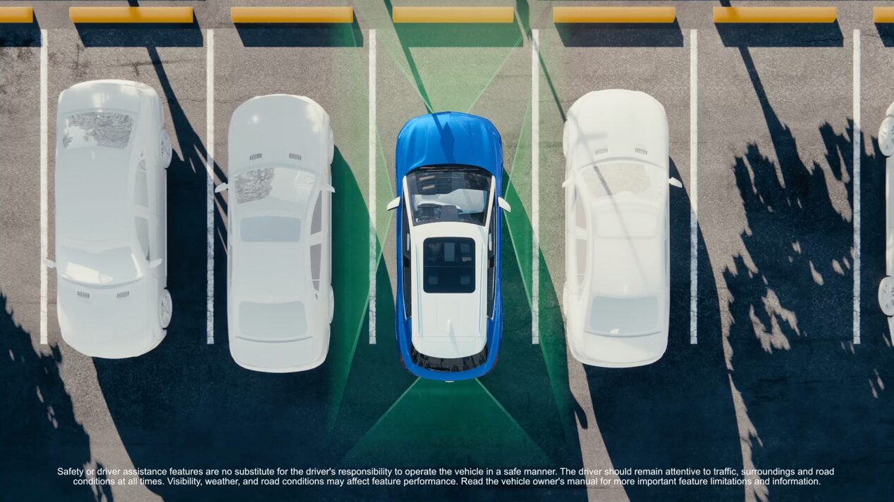 Overhead View of a 3D Image of a 2025 Chevy Equinox EV Parked on a Parking Lot