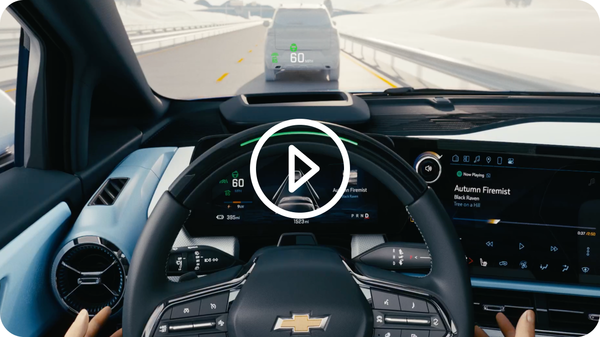 A Driver’s Seat View of a 2025 Chevy Equinox EV Driving Down the Road