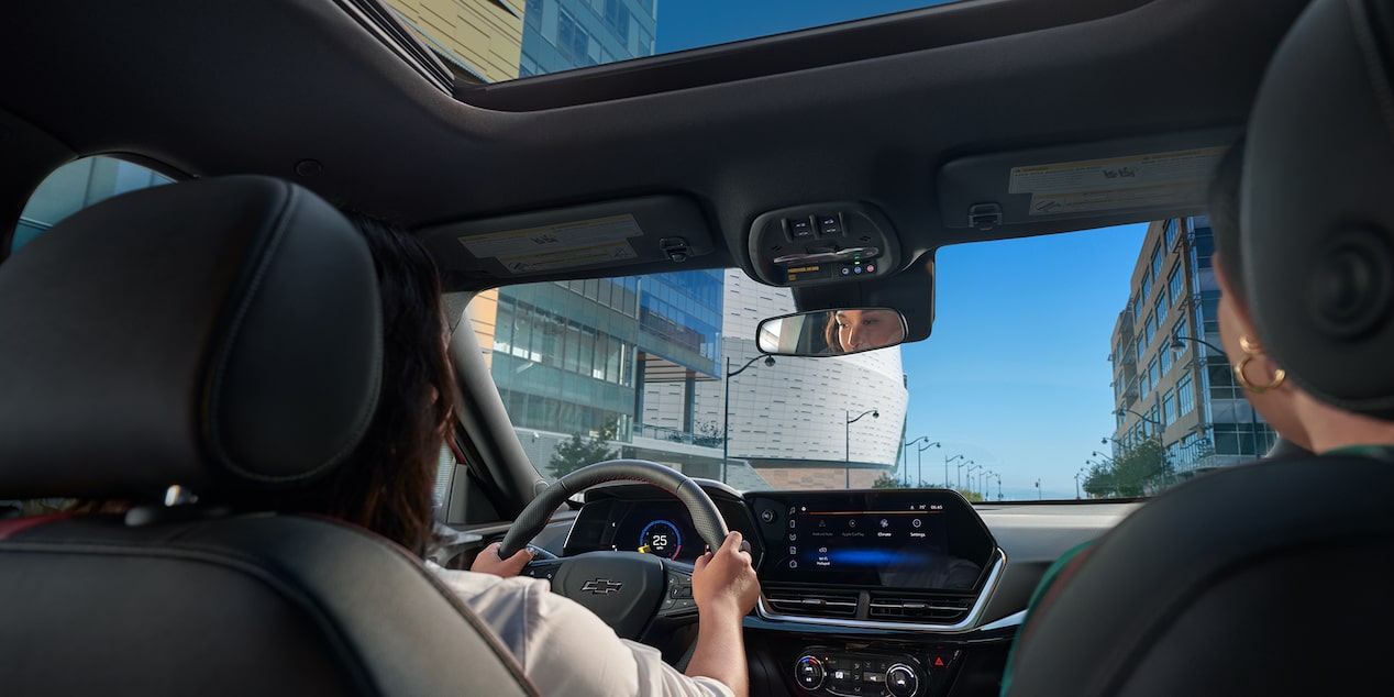 Rear Seat POV of Driver and Front Passenger in Chevy 2025 Trax