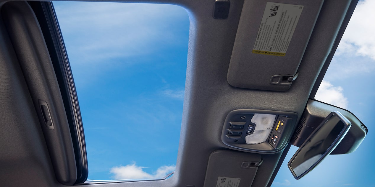 A Beautiful View of the Clear Skies from the Sunroof of the Chevy Colorado