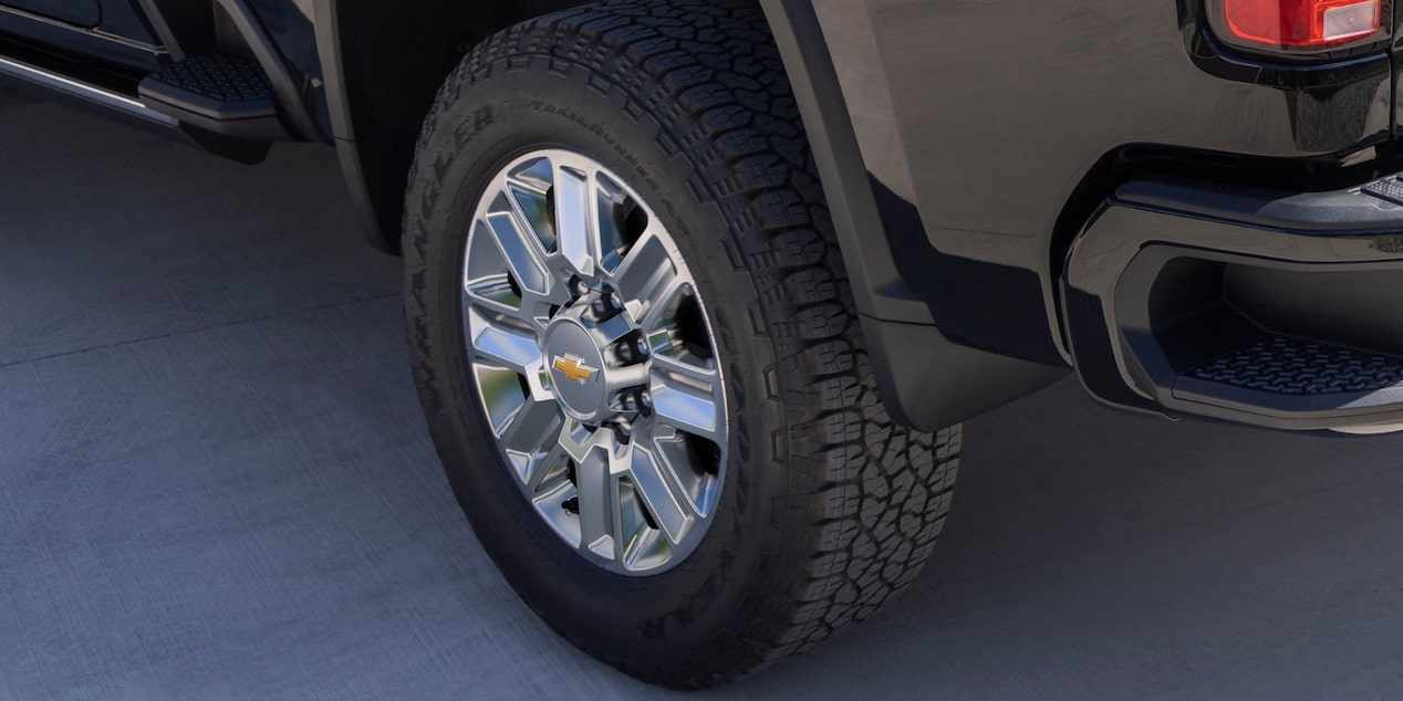 Close-up of the Tire of a Chevy Silverado HD