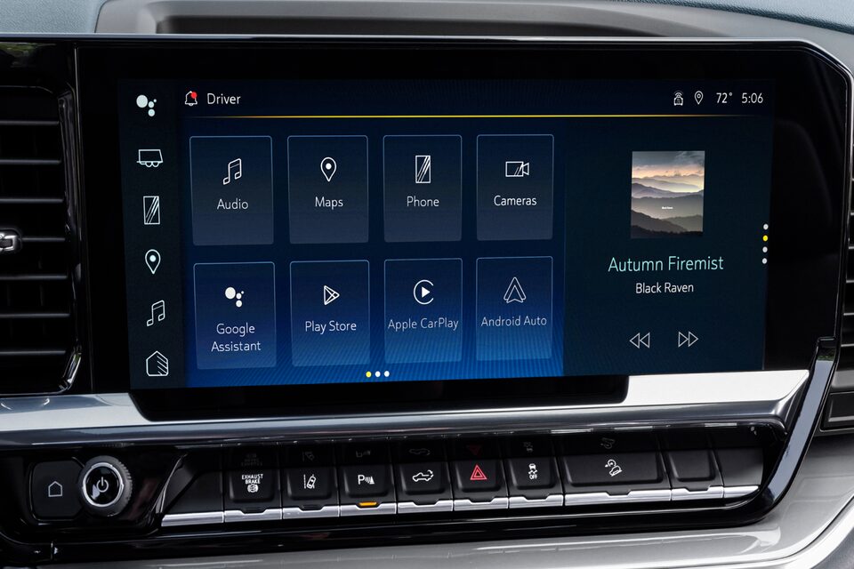 Close-up of the Display Dashboard of the 2025 Chevy Silverado HD