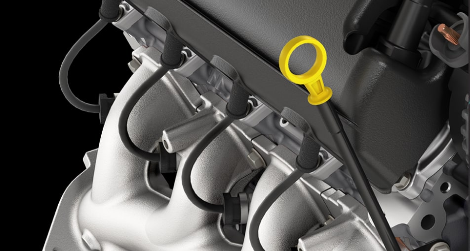 Close-up of a Chevy Silverado Engine