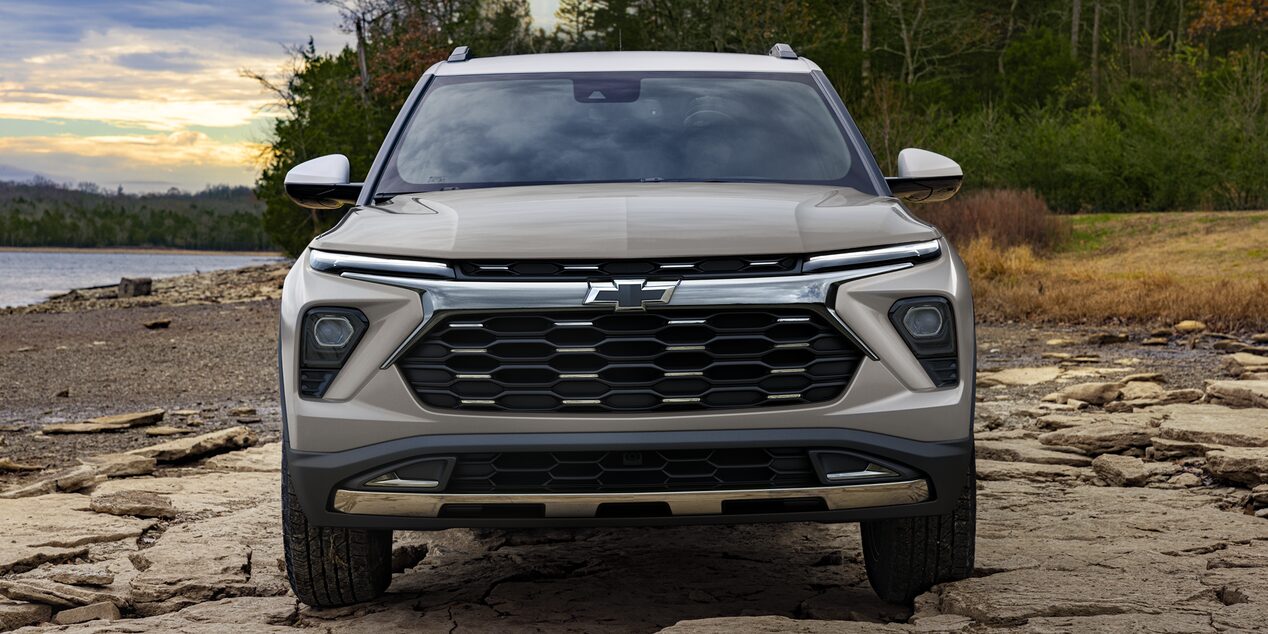 2026 Chevy Trailblazer Head On With Lake and Woods in Background