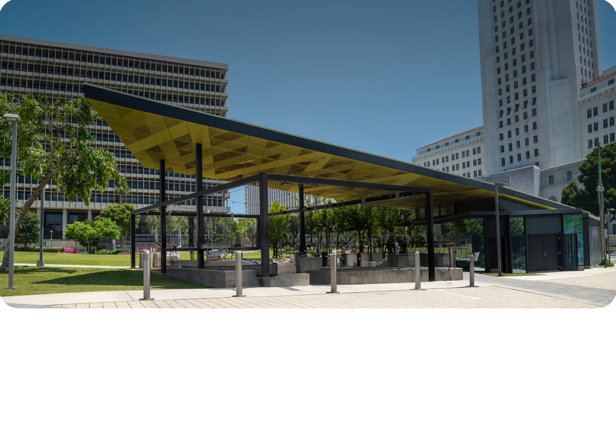 A Modern Angular Building in a City