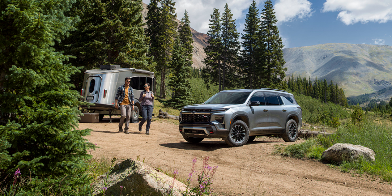 2026 Chevy Traverse Parked at a Campsite Near an RV Camper