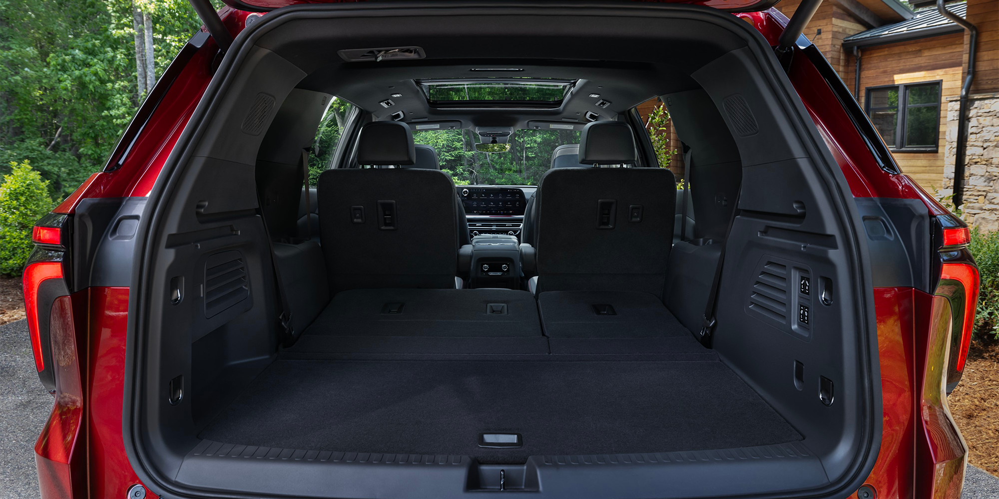 Two Rows Folded Down in Trunk of the 2026 Chevy Traverse